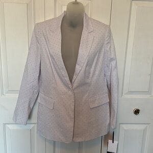 Insight Sz 10 White Jeweled Bling Single Button lined Blazer NWT PCH